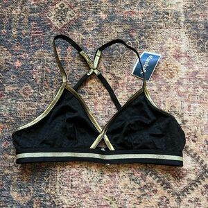 Aerie Black and Gold Bralette